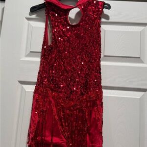 Sparkling Red Sequin Dance Costume